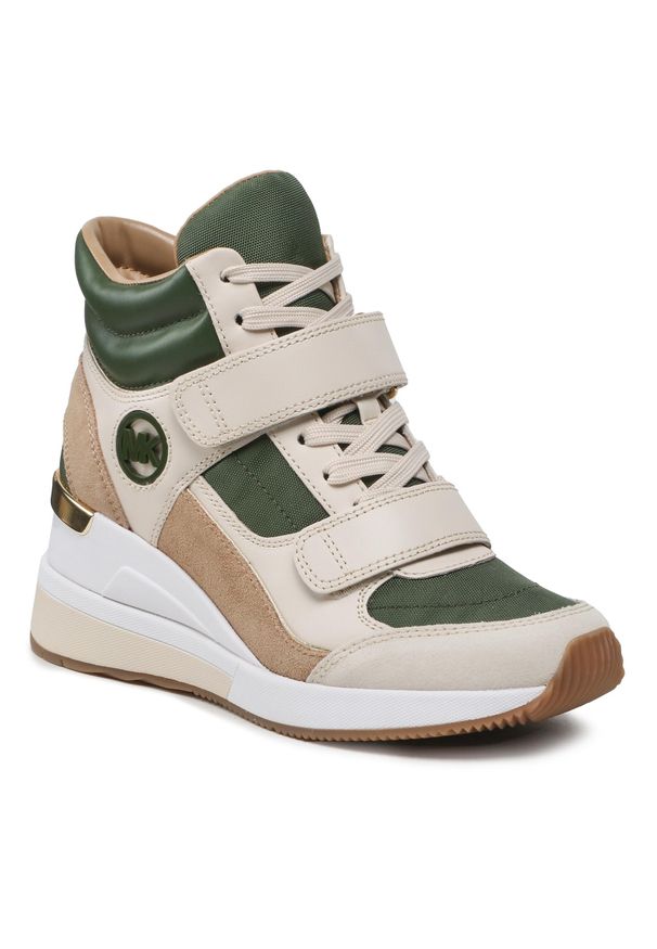 Sneakersy MICHAEL Michael Kors Gentry High Top 43F3GYFE2D Amzn Grn Mlt. Kolor: beżowy. Materiał: skóra