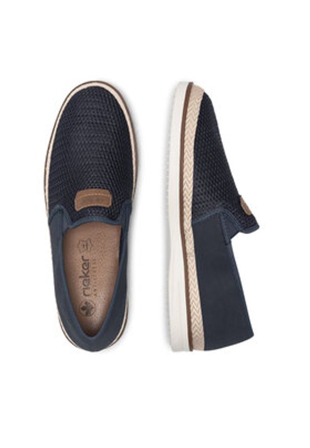 Rieker Espadryle B2366-14 Niebieski. Kolor: niebieski. Materiał: materiał