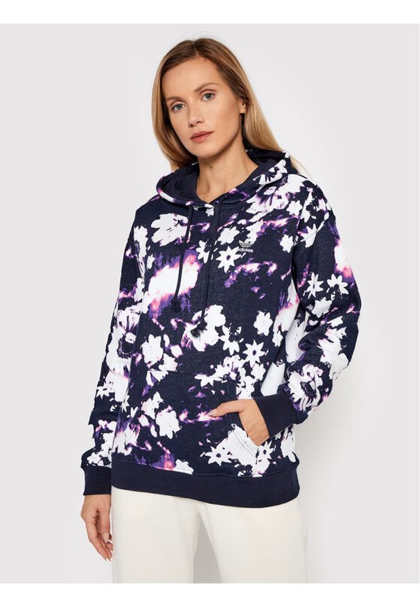 Adidas - adidas Bluza Hoodie H20442 Granatowy Relaxed Fit. Kolor: niebieski. Materiał: bawełna