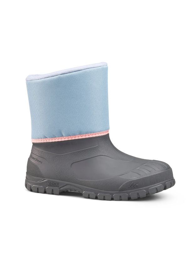 quechua - Buty turystyczne śniegowce dla dzieci Quechua SH100 Warm. Kolor: niebieski, wielokolorowy, szary. Materiał: materiał. Szerokość cholewki: normalna. Sezon: zima