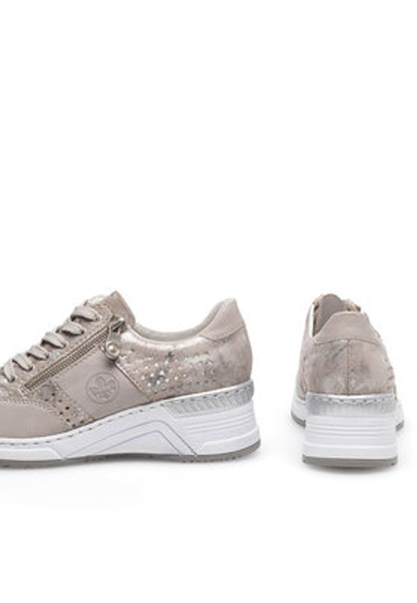 Rieker Sneakersy N4327-80 Srebrny. Kolor: srebrny. Materiał: syntetyk