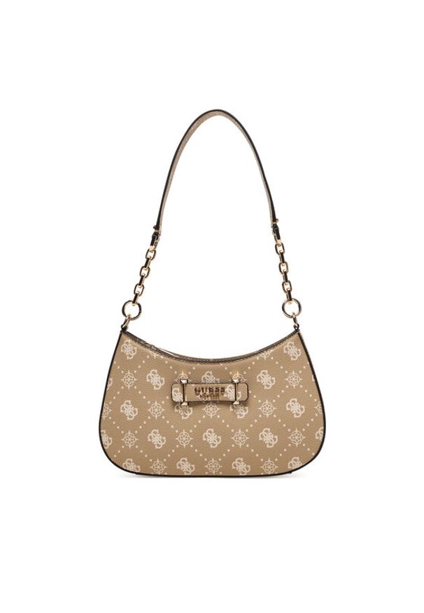 Guess Torebka Carrie Logo HWGP98 98180 Beżowy. Kolor: beżowy. Materiał: skórzane