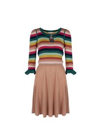 Patrizia Pepe Sukienka | 8A0435/A1QZA | Kobieta | Wielokolorowy. Okazja: na co dzień. Kolor: wielokolorowy. Materiał: poliamid, poliester, wiskoza. Wzór: paski, aplikacja. Typ sukienki: proste. Styl: klasyczny, casual, elegancki. Długość: midi #2