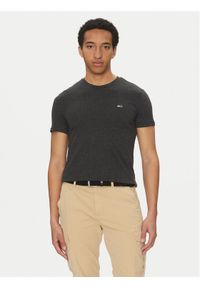 Tommy Jeans T-Shirt Jaspe DM0DM20363 Czarny Slim Fit. Kolor: czarny. Materiał: bawełna