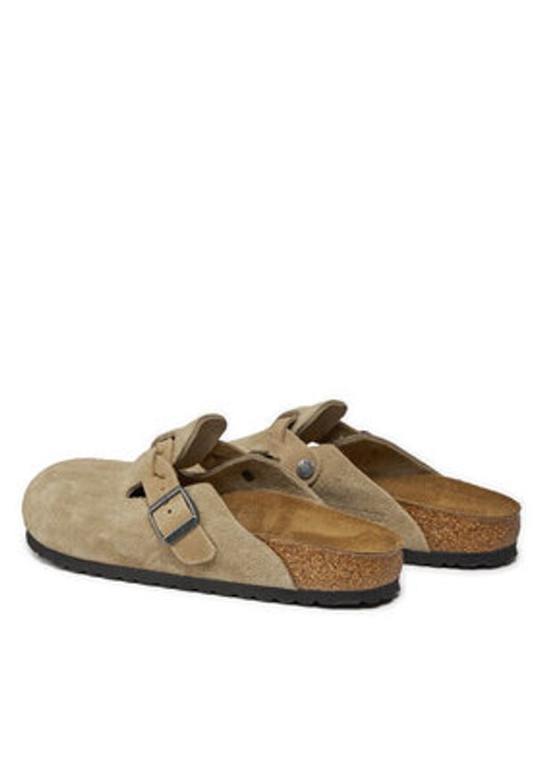 Birkenstock Klapki Boston Braided 1026694 Brązowy. Kolor: brązowy. Materiał: skóra