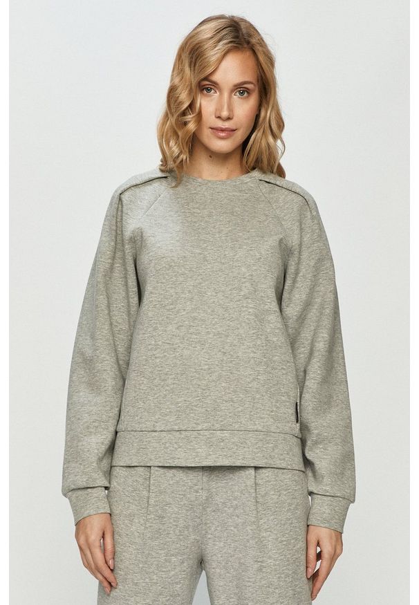 Karl Lagerfeld - Bluza. Okazja: na co dzień. Kolor: szary. Materiał: dzianina. Długość rękawa: raglanowy rękaw. Styl: casual