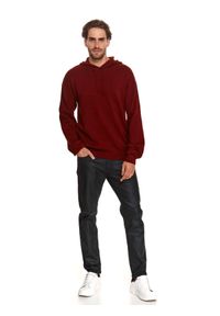 TOP SECRET - Bluza swetrowa z miękkiej dzianiny. Kolor: czerwony. Materiał: dzianina. Długość rękawa: długi rękaw. Długość: długie. Wzór: gładki. Sezon: zima, jesień #5