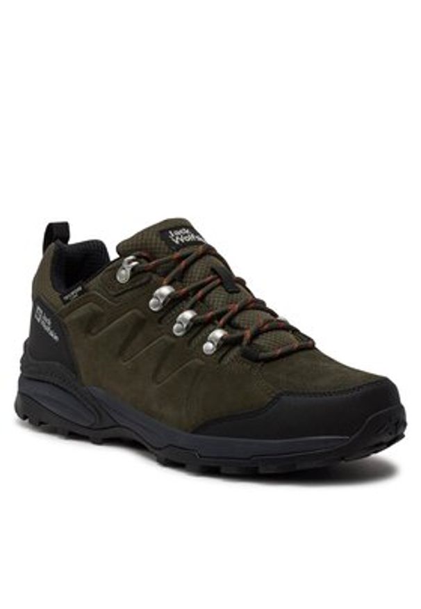 Jack Wolfskin Trekkingi Refugio Texapore Low M 4049851 Zielony. Kolor: zielony. Materiał: welur, skóra. Sport: turystyka piesza