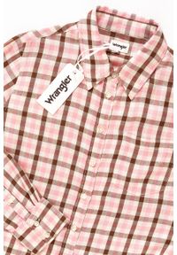 Wrangler - KOSZULA WRANGLER 1 PKT SHIRT CAMEO PINK W5241M1Y2. Materiał: wiskoza. Wzór: kratka #6