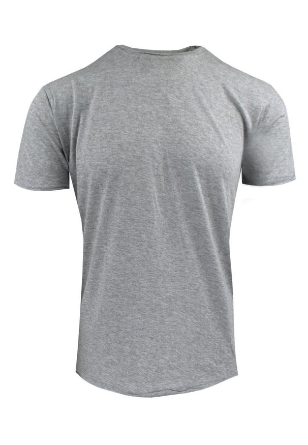 Męski T-Shirt Jednokolorowy - Brave Soul - Popielata. Okazja: na co dzień. Kolor: szary. Materiał: wiskoza, bawełna. Styl: casual