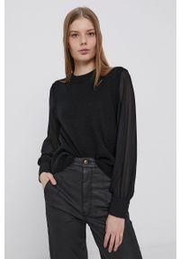 only - Only Sweter damski kolor czarny. Kolor: czarny. Materiał: dzianina. Długość rękawa: długi rękaw. Długość: długie #5