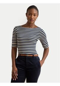 Lauren Ralph Lauren - LAUREN RALPH LAUREN Bluzka 200980041002 Biały Slim Fit. Kolor: biały. Materiał: bawełna #1