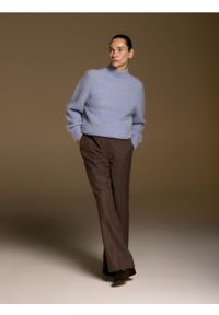 Reserved - Spodnie z wełną - brązowy. Kolor: brązowy. Materiał: wełna