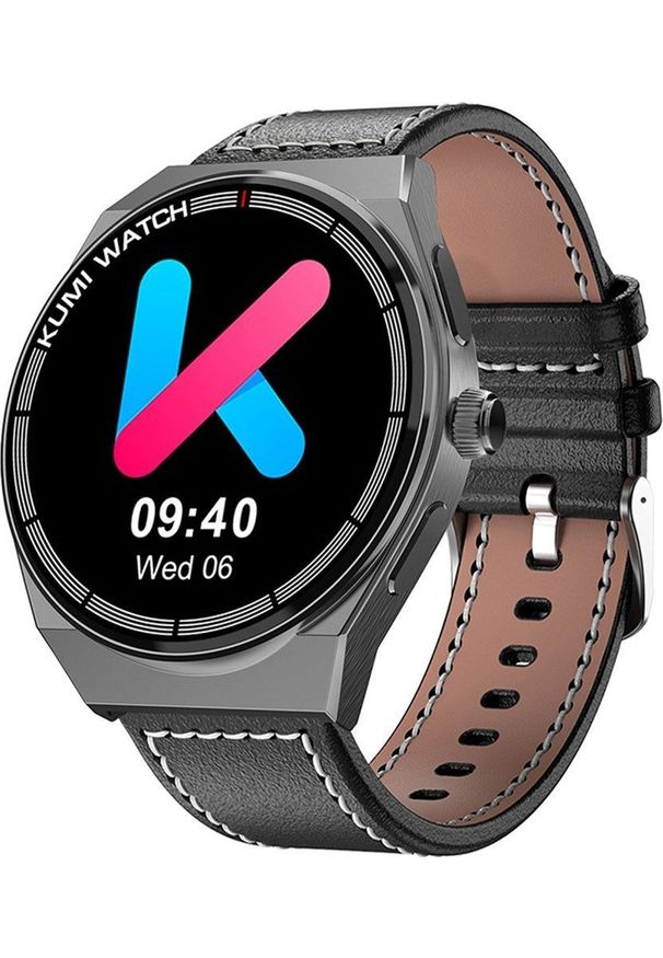 Smartwatch Kumi GT5 Max Czarno-brązowy (KU-GT5M/GY). Rodzaj zegarka: smartwatch. Kolor: czarny, brązowy, wielokolorowy