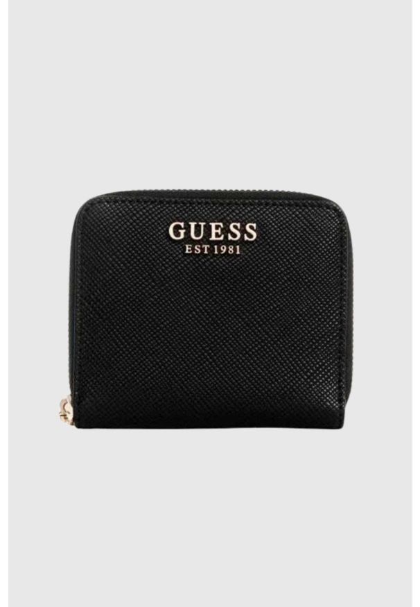 Guess - GUESS Czarny portfel damski Laurel. Kolor: czarny. Materiał: skóra ekologiczna