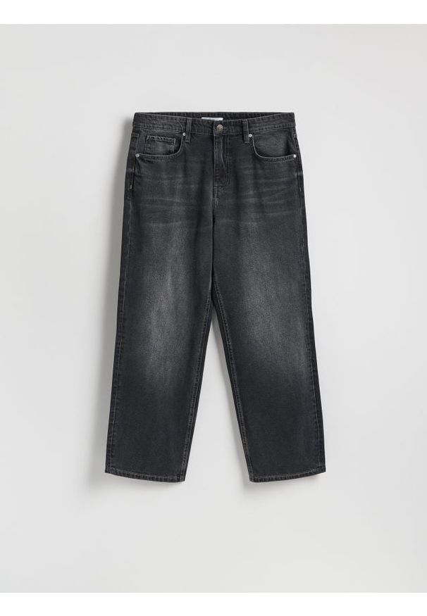 Reserved - Jeansy loose z efektem sprania - szary. Kolor: szary