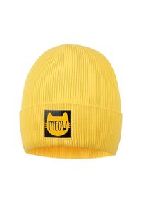 Broel czapka dziecięca Boja kolor żółty. Kolor: żółty