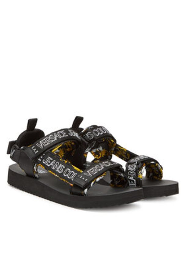 Versace Jeans Couture Sandały 78YA3S7B Czarny. Kolor: czarny. Materiał: materiał