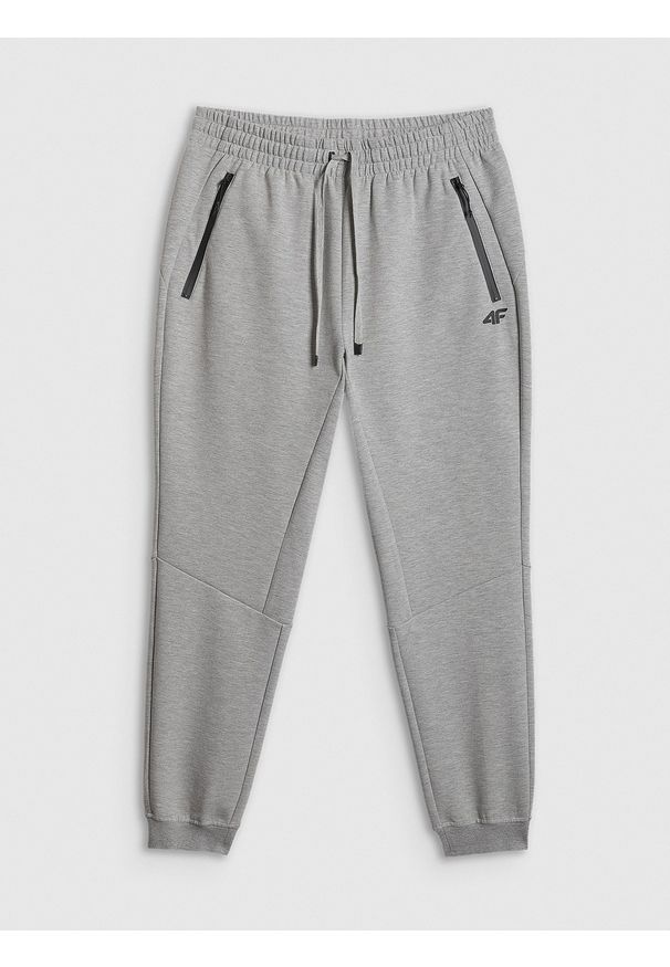 4f - 4F Spodnie dresowe joggery męskie - szare XL. Kolor: szary. Materiał: dresówka
