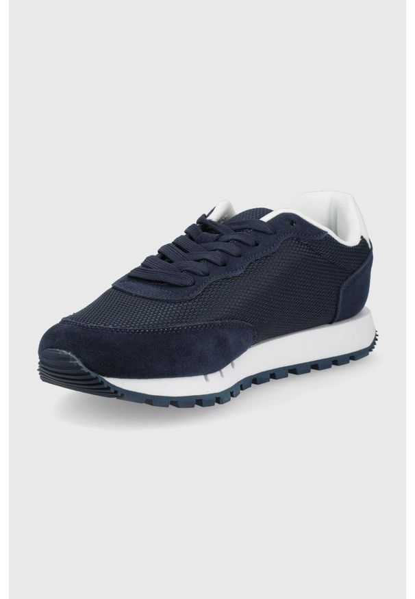 Tommy Jeans sneakersy kolor granatowy. Nosek buta: okrągły. Zapięcie: sznurówki. Kolor: niebieski. Materiał: poliester, guma