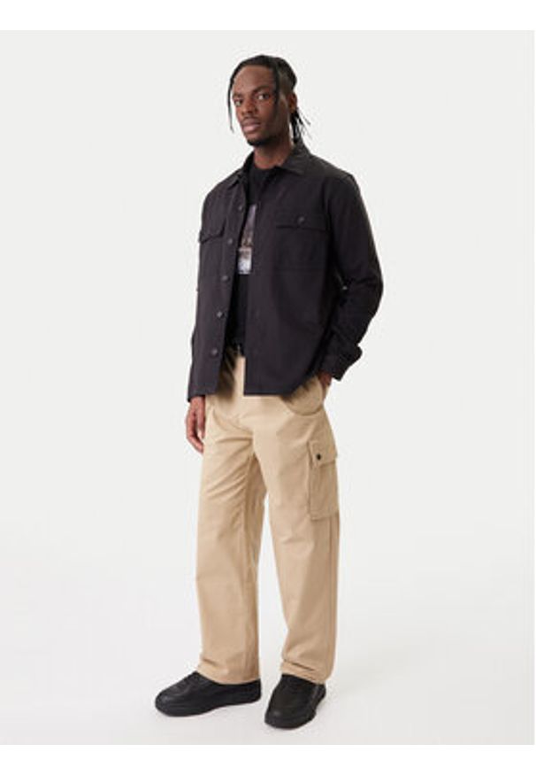 Hugo - HUGO Koszula Epoldo 50545383 Czarny Oversize. Kolor: czarny. Materiał: bawełna