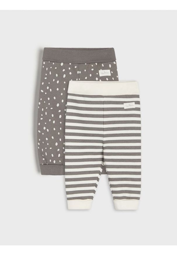 Sinsay - Spodnie niemowlęce 2 pack - kremowy. Kolor: kremowy