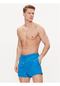Calvin Klein Swimwear Szorty kąpielowe KM0KM00956 Niebieski Regular Fit. Kolor: niebieski. Materiał: syntetyk