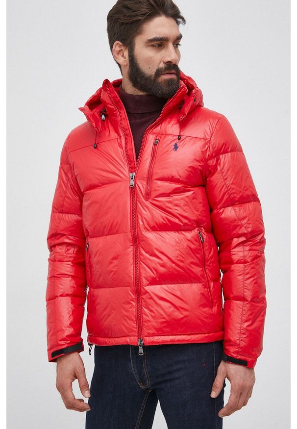 Polo Ralph Lauren Kurtka puchowa 710849776003 męska kolor czerwony zimowa. Typ kołnierza: polo. Kolor: czerwony. Materiał: puch. Sezon: zima