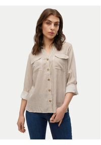 Vero Moda Koszula Bumpy 10275283 Beżowy Regular Fit. Kolor: beżowy. Materiał: wiskoza #2