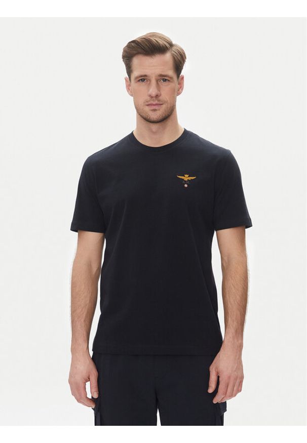 Aeronautica Militare T-Shirt 251TS1580J372 Granatowy Regular Fit. Kolor: niebieski. Materiał: bawełna