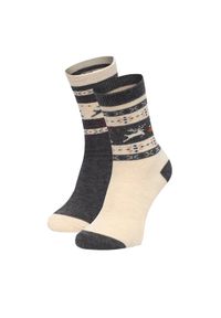 Gino Rossi - GINO ROSSI Skarpety długie CEO_BR_GR_003_W_AW25 (2 PACK) Kolorowy. Materiał: poliester. Wzór: kolorowy #1