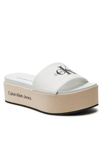 Calvin Klein Jeans Klapki Flatform Sandal Met YW0YW01036 Écru #3