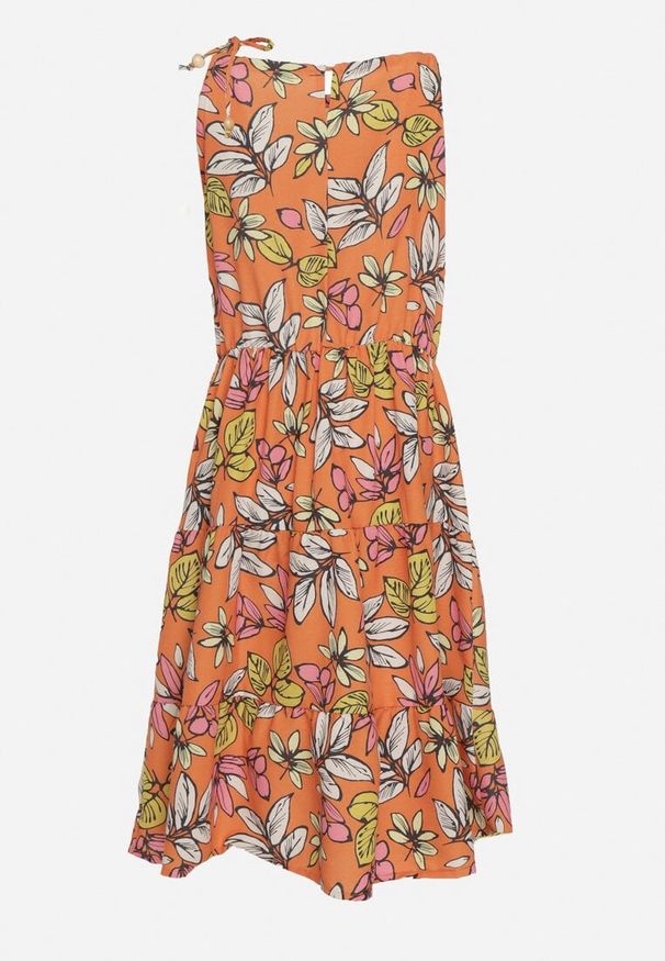 Born2be - Pomarańczowa Sukienka Mennotia. Okazja: na imprezę, na co dzień. Kolor: pomarańczowy. Długość rękawa: na ramiączkach. Typ sukienki: proste. Styl: casual, elegancki