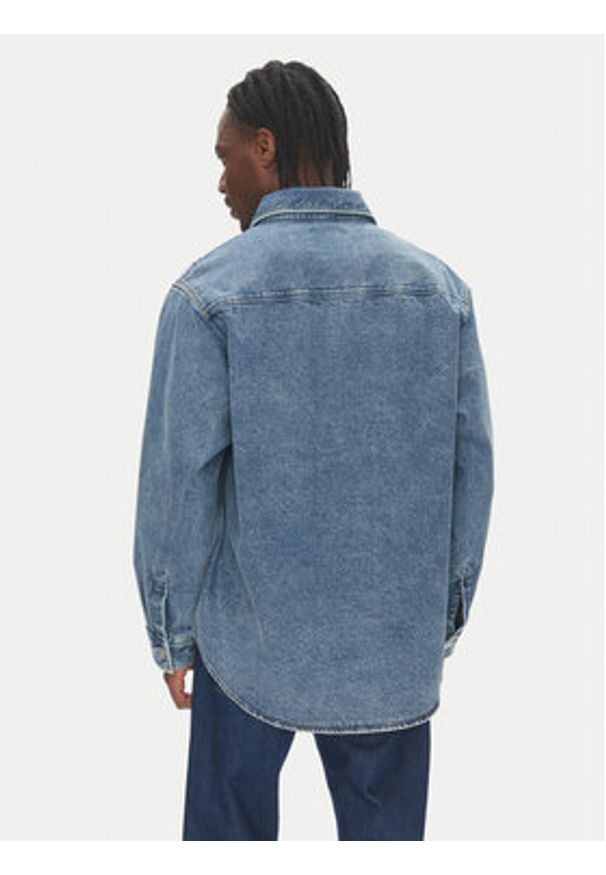 Hugo - HUGO Koszula jeansowa Ebolt 50513853 Granatowy Oversize. Kolor: niebieski. Materiał: bawełna