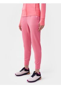 4f - Spodnie treningowe z dodatkiem materiałów z recyklingu damskie. Kolor: różowy. Materiał: materiał. Sport: fitness #2