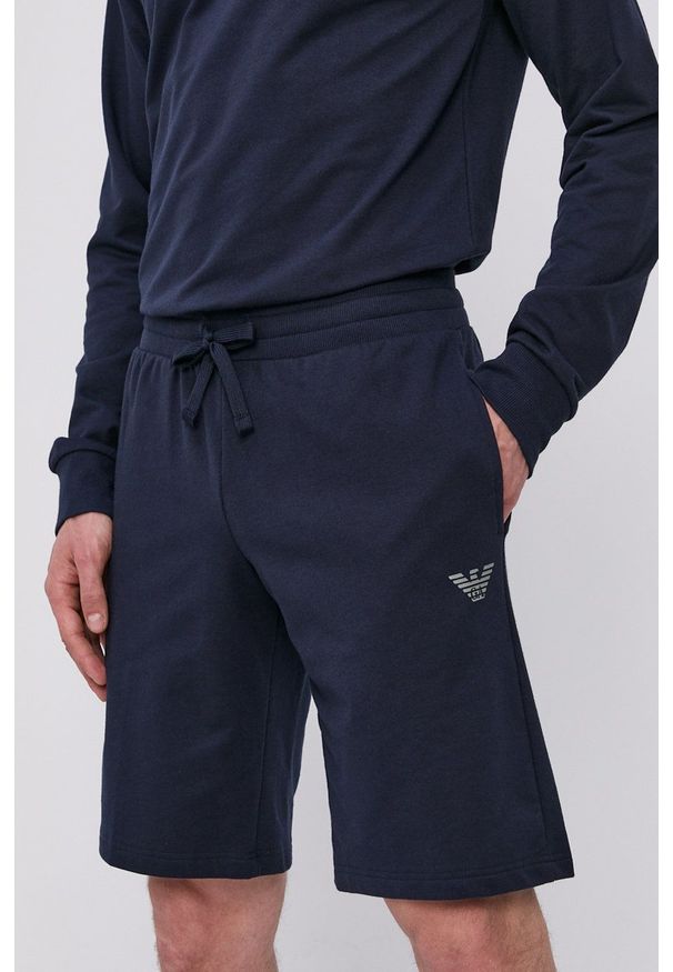 Emporio Armani Underwear - Emporio Armani Szorty piżamowe 111004.1P566 męskie kolor granatowy wzorzyste. Kolor: niebieski. Materiał: dzianina