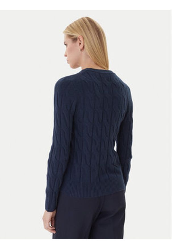 TOMMY HILFIGER - Tommy Hilfiger Sweter WW0WW43586 Granatowy Regular Fit. Kolor: niebieski. Materiał: wełna