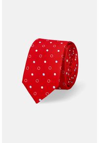 Lancerto - Krawat Czerwony Wzór Geometryczny. Kolor: czerwony. Materiał: mikrofibra. Wzór: geometria #1