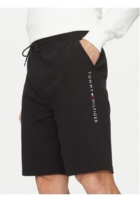 TOMMY HILFIGER - Tommy Hilfiger Szorty sportowe UM0UM03452 Czarny Regular Fit. Kolor: czarny. Materiał: syntetyk, bawełna. Styl: sportowy #3
