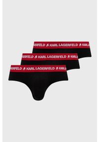 Karl Lagerfeld slipy (3-pack) męskie kolor czerwony. Kolor: czerwony. Materiał: bawełna