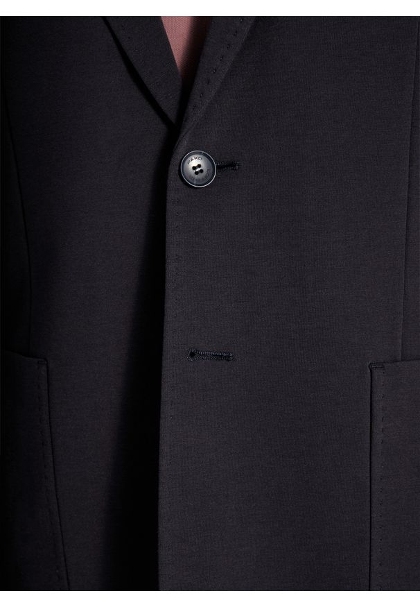 Pako Lorente - PAKO LORENTE - Granatowa dzianinowa marynarka męska. Okazja: na co dzień. Kolor: niebieski. Materiał: dzianina. Sezon: wiosna. Styl: casual