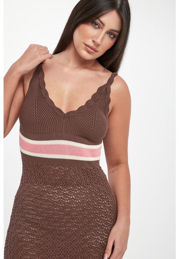 Ermanno Firenze - Sukienka ażurowa midi ERMANNO FIRENZE. Wzór: ażurowy. Długość: midi