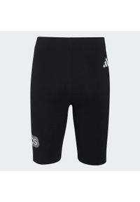 Adidas - Legginsy dziecięce ADIDAS krótkie. Okazja: na uczelnię. Materiał: jersey, bawełna, włókno. Długość: krótkie. Wzór: paski. Styl: sportowy #2