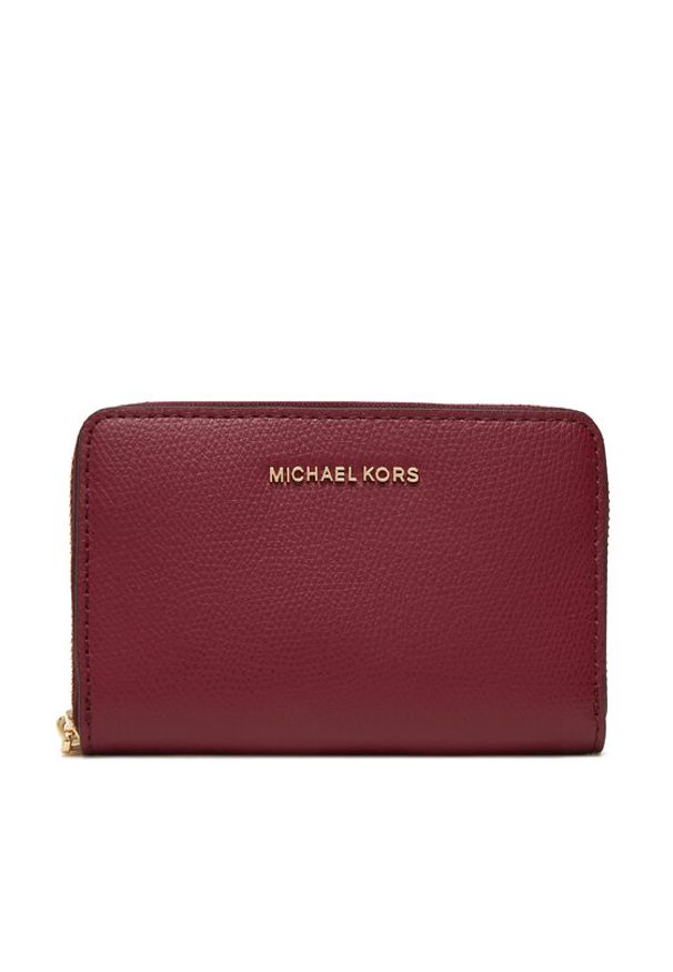 MICHAEL Michael Kors Mały Portfel Damski Jet Set Small Leather 32F4GJ6D0L Bordowy. Kolor: czerwony. Materiał: skóra
