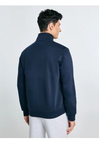 Big-Star - Bluza męska rozpinana z dużą aplikacją granatowa Shon 403. Okazja: na co dzień. Typ kołnierza: kołnierzyk stójkowy. Kolor: niebieski. Materiał: poliester, bawełna, dzianina. Wzór: aplikacja. Styl: casual #3