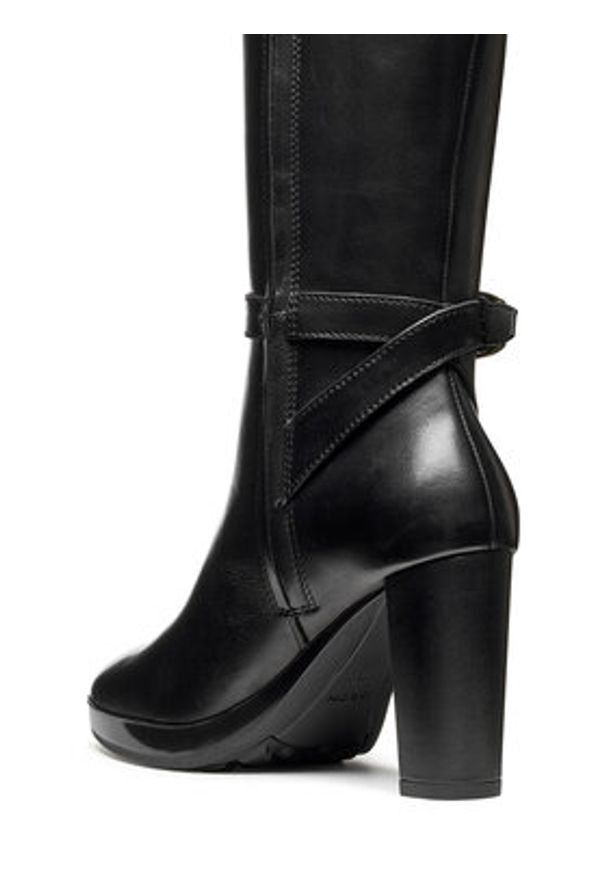 Geox Kozaki D Walk Pleasure 85 D56TFB 00043 C9999 Czarny. Kolor: czarny. Materiał: skóra