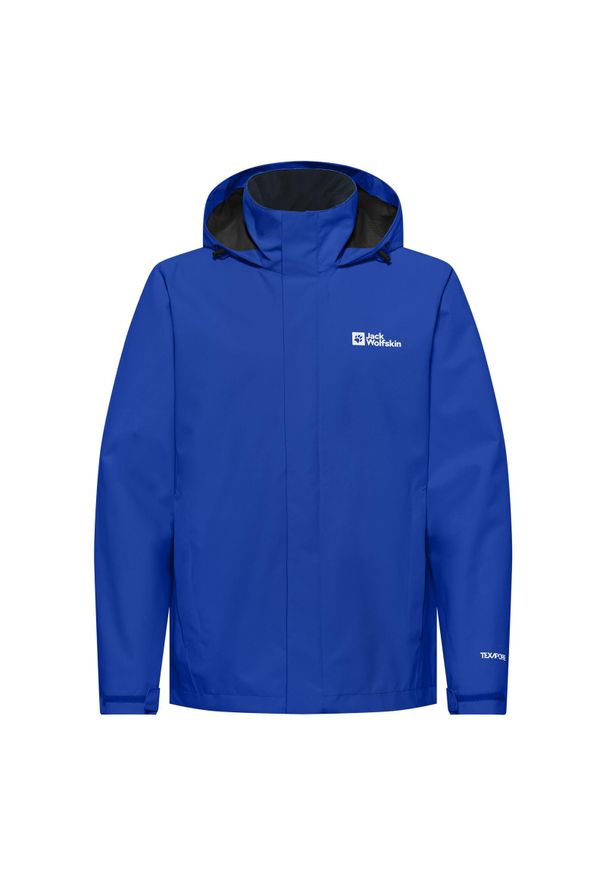 Kurtka uniwersalna męska Jack Wolfskin Trailtime. Typ kołnierza: kaptur. Kolor: niebieski. Materiał: syntetyk. Styl: klasyczny