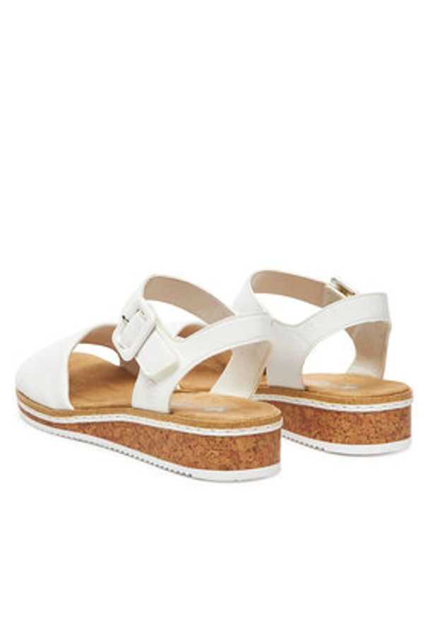 Rieker Sandały CEO-V3691-80 Biały. Kolor: biały. Materiał: skóra