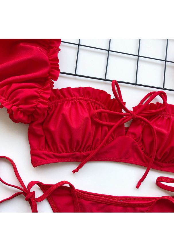 Intica - Bikini z rękawkiem na lato z trwałego materiału Saskia. Kolor: czarny. Materiał: materiał