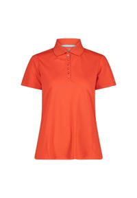 Damska koszulka polo CMP. Typ kołnierza: polo. Kolor: pomarańczowy. Styl: elegancki #1